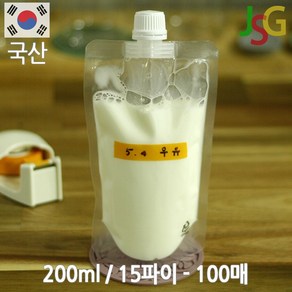 제이에스지 스파우트 파우치 200ml 15파이 100매