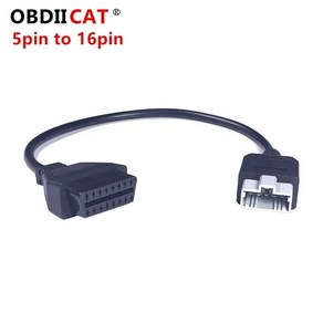 OBDIICAT 5Pin to OBD2 16pin 케이블 Ho -- n-da 자동차 스캐너 OBD 2 어댑터 5 핀 16 암 커넥터, 1개