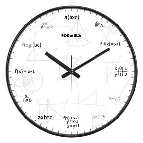 수학 벽시계 방정식 공식 수식 기호 공부방 강의실 학원시계 인테리어 개업선물, 12인치