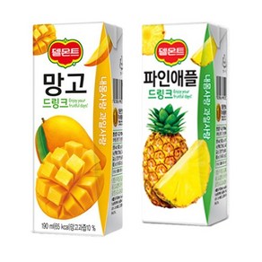 델몬트 파인애플 + 망고 드링크팩 190ml 각24팩(총48팩) 과즙주스/주스/음료/과채음료, 1세트