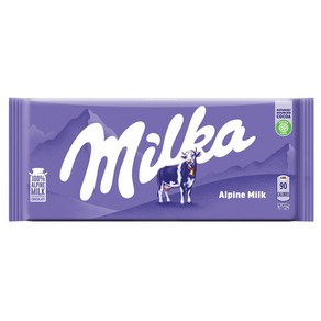 [없음] milka 알프스 우유 밀카 초콜릿 버블리 100g x 4