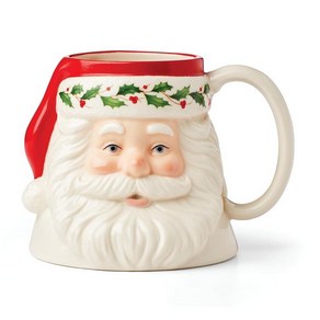 enox 895044 홀리데이 산타 머그 멀티컬러 473.2m(16) 크리스마스 드링크웨어, Santa Mug, 1개