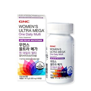 GNC 우먼스울트라메가 원데일리 멀티비타민 마리골드꽃 추출물 1병 60캡슐 소비기한 2024-09-01, 지앤씨 GNC 우먼스울트라메가 원데일리 멀티비타민 마리, 1개, 60정