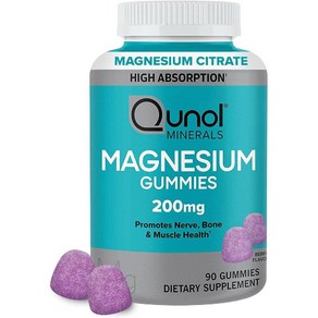 Qunol 퀴놀 마그네슘 미네랄 보충제 젤리 씹어먹는 베리맛 Magnesium