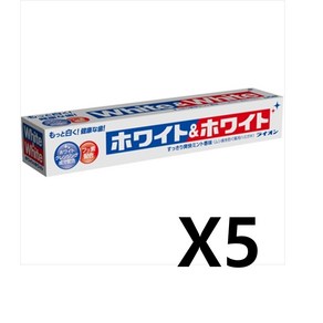 일본 라이온 미백 치약 화이트엔 화이트, 5개
