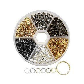 Libiline 1 Box 720pcs 6 Colors Open Jump Ring Jewelry Keychain Making Repair with Open/Close Tool &