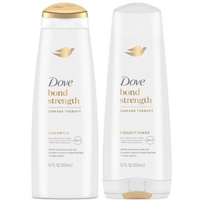 도브 Dove Bond Stength 샴푸 & 컨디셔너 세트 - 건조하고 손상된 모발을 위한 데일리 강화 트리트먼트 각 355ml(12온스)