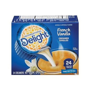 International Delight Coffee Creamer Singles French Vanilla 24 C 인터내셔널 딜라이트 커피 크리머 싱글 프렌치 바닐라 24