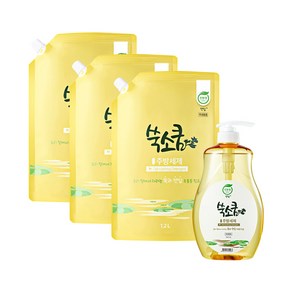 쑥소쿰 [친환경 마크 인증 ] 연잎 주방세제 750mL + 1.2L 3개, 6개