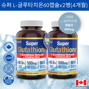 글루타치온 500mg 60캡슐 고함량 슈퍼 L- Glutathione 환원형 허바 캐나다