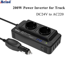 마인드 트럭용 수정된 사인파 전력 인버터 24V DC에서 220V AC 컨버터 200W