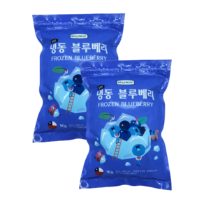 [아이스박스 무료] 웰프레쉬 냉동 블루베리 1kg(칠레산), 2개, 1kg
