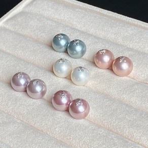 꽃캡 왕진주 14mm 스터드 귀걸이 Spring/Summer Princess Pearl Stud Earring (Silver 925)