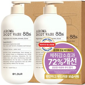 바이아우어 아로마 약산성 퍼퓸 바디워시 앰버우드향, 2개, 1.02L