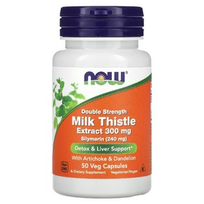 나우푸드 밀크씨슬 더블 스트렝쓰 300mg 50정 밀크시슬 실리마린 Milk Thistle