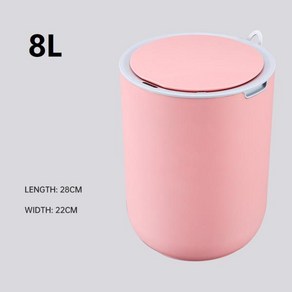 휴대용 스마트 쓰레기통 자동 뚜껑 전기 화장실 거실 침실 주방 욕실용 8L, 02 Pink 8L