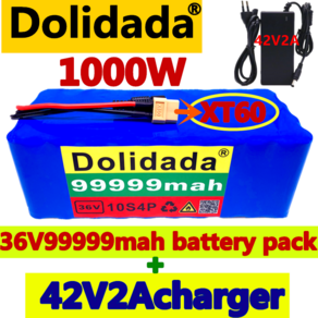 전기 자전거 배터리 XT60 inteface 36V battey 10S4P 99999Ah battey pa손톱정리 1000W high powe batt, 1개