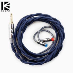 KBEAR ST5 4N 구리은도금 이어폰 케이블 2PIN MMCX, 블루 MMCX 4.4mm, 1개