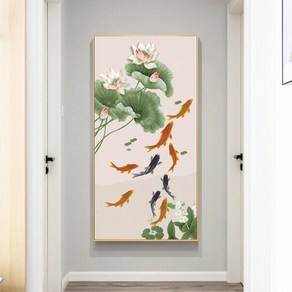 [구어도연꽃] DIY명화그리기 유화그리기세트 7종 구성품 대형 70x140 동양화 캔버스, 명화그리기 40x80, 1개
