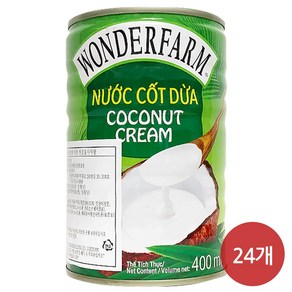 [루츠팜] 원더팜 코코넛크림 400mlX24개 베트남 코코넛 크림 coconut ceam, 24개, 400ml