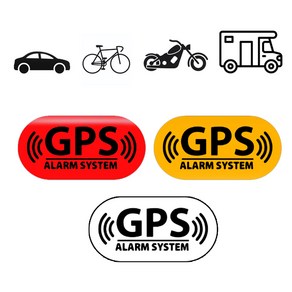 피트인 자전거 GPS 스티커 반사 킥보드 도난방지 경고 문구 보안, GPS알람스티커(옐로우), 1개