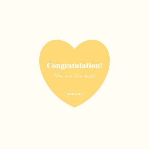 발렌타인스티커 졸업스티커 땡큐스티커 포장스티커 90매, 축하옐로우, 1개