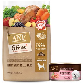 ANF 독 식스프리플러스 오리&연어 5.6kg + 캔 치킨게맛살 95g