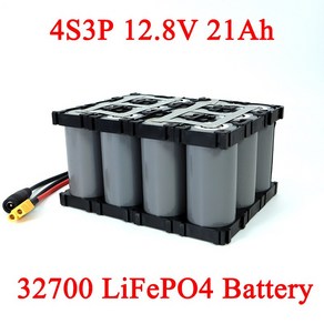 헬퍼솔 4S3P 12.8V 21Ah 32700 Lifepo4 배터리 팩 4s 20A 최대 60A 밸런스 BMS 전기 보트 무정전 전원 공급 장치 12V, [01] 21Ah-Tiangle plug, 01 21Ah-Tiangle plug, 1개