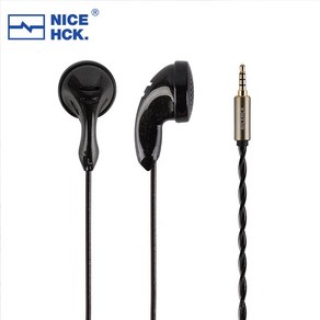 NiceHCK B80 플랫 헤드 이어폰 14.8mm PU 위상 바이오 다이어프램 다이내믹 브라이트 쉘 HD 마이크 음악 유선 YD30 X6 PKE EB2S, [01] B80 3.5mm No Mic, 1개