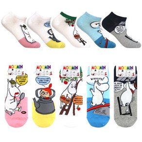 무민 MOOMIN 1-SET (5컬레) 캐릭터 발목 학생 여성 양말 / 4시전 주문 당일발송