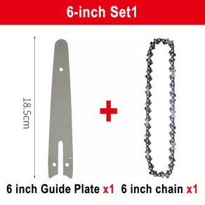 체인톱 엔진톱 소형 미니 벌목 기계 강철 전기톱 인치 개 액세서리 체인 교체, 1개, 04 6 inch SET1