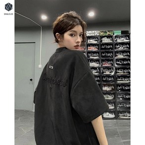 SMALELCC 레저 여름 반팔티 루즈핏 반팔티셔츠 트랜드 티셔츠