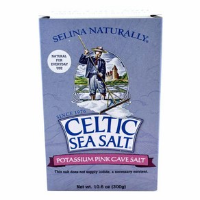 Celtic Sea Salt 핑크 포타슘 케이브 소금 300g(10.1온스) - 엑스트라 파인 그레인 천연 가벼운 나트륨 쉐이커 병용 솔티 300.5g(10.1온스) (1팩