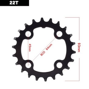 104BCD 64BCD MTB 도로 자전거 체인링 7/8/9 속도 SHIMANO SRAM 범용 크랭크셋용 22T/24T/32T/42T/44T/48T 자전거 체인휠, 22T, 1개