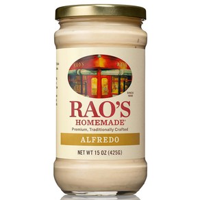 Rao's Homemade Alfedo Pasta Sauce 15 ounce (pack of 1) Rao의 홈메이드 알프레도 파스타 소스 15온스(1팩), 1개, 425g