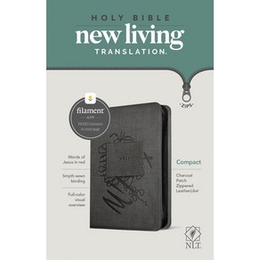 (영문도서) NLT Compact Zippe Bible Filament Enabled Edition (Red Lette Leathelike Chacoal Patch) Imitation Leathe, Tyndale House Publishes, English, 9781496455512