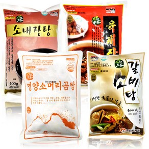 선봉식품 베스트 냉동4 (소갈비탕+소내장탕+소머리곰탕+육개장) 4봉 1세트 국밥 해장국 찌개 탕 모음, 4개, 600g