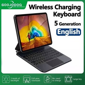 아이패드 매직 키보드 케이스 멀티 터치 트랙패드 iPadPo11M4 Ai 4/5/6, Black English