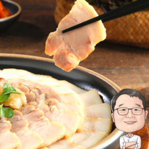 [100% 삼겹살] 수제 돼지고기 삼겹 보쌈 수육 [찐 전주맛집 끝강족발] 냉장 슬라이스, 300g, 5개, 냉장 수제 삼겹보쌈