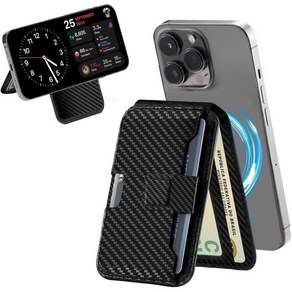 Magsafe 지갑 스탠드 아이폰 호환 마그네틱 조절 스탠드와 호환 16/15/14/13/12 시리즈용 강력한 휴대폰 카드 홀더 마그네틱 7장의 카드에 스틱 카본 파이버, Magsafe 지갑 스탠드, 아이폰 호환 마그네틱 조절, 1개
