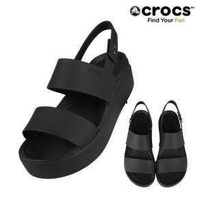 [크록스] CROCS 블루클린 로우 웨지 우먼 블랙 206453-060