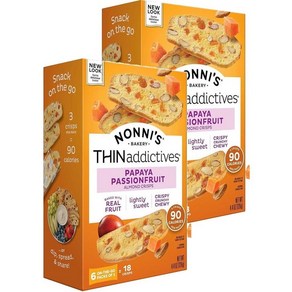 Nonni's THINaddictives 아몬드 씬 쿠키 파파야 & 패션 프루트 아몬드(6팩) THINaddictives Almond Thins Cookies Papaya & Pa, 2개, 126g