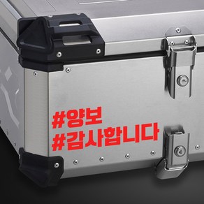 라인컷 오토바이 알루미늄 탑박스 배달통 데칼 문구스티커 BDT-0002, M, 빨강유광, 1개