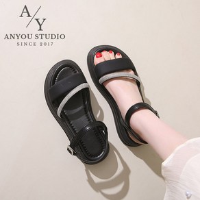 ANYOU 여성 키높이 샌들 여름 샌들 발 편한 샌들