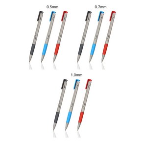 신지 제로 볼펜 0.5mm 0.7mm 1.0mm 12자루 색상, 2. 0.7mm_빨강