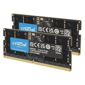 Cucial RAM CT2K32G56C46S5 64GB 키트 (2x32GB) DDR5 5600MHz (또는 5200MHz 또는 4800MHz) 노트북 메모리, 32GB, 2개