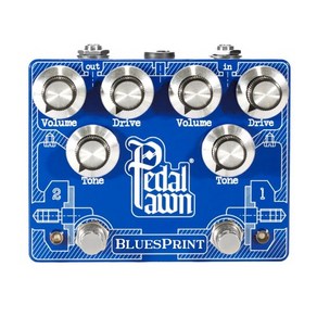 PEDAL PAWN BLUESPRINT 페달 폰 듀얼 오버드라이브 이펙터, 1개