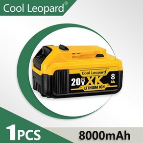 디월트배터리 호환 디월트용 리튬 교체 배터리 DCB200 20V 8000mAh 18V DCB184 DCB182 DCB180 DCB181 DCB201 DCB206, 5) 8Ah x1, 1개