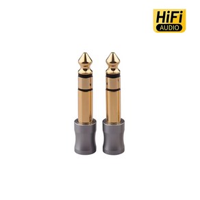 YYTCG HIFI 24K 도금 하이파이 6.35 to 3.5mm 55-3.5 변환 젠더 그레이, 2개