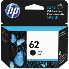 HP 62 블랙 잉크 카트리지  ENVY 5540 5640 5660 7640 시리즈 오피스젯 5740 8040 모바일 200 250 인스턴트 대상 C2P04AN, 1개